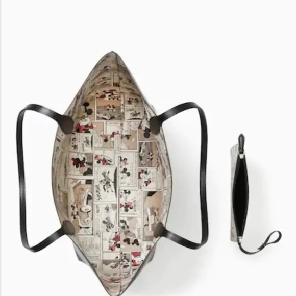 NWT Disney X Kate Spade Minnie Mouse Leather Reversible Tote & Wristlet $399 - Picture 5 of 16